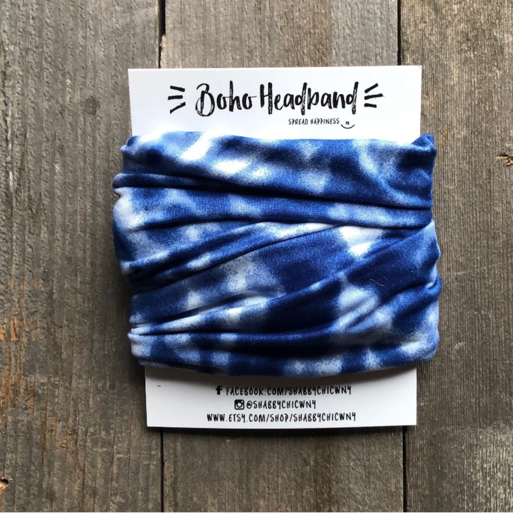 Indigo Tie-dye Buff/Boho Headband